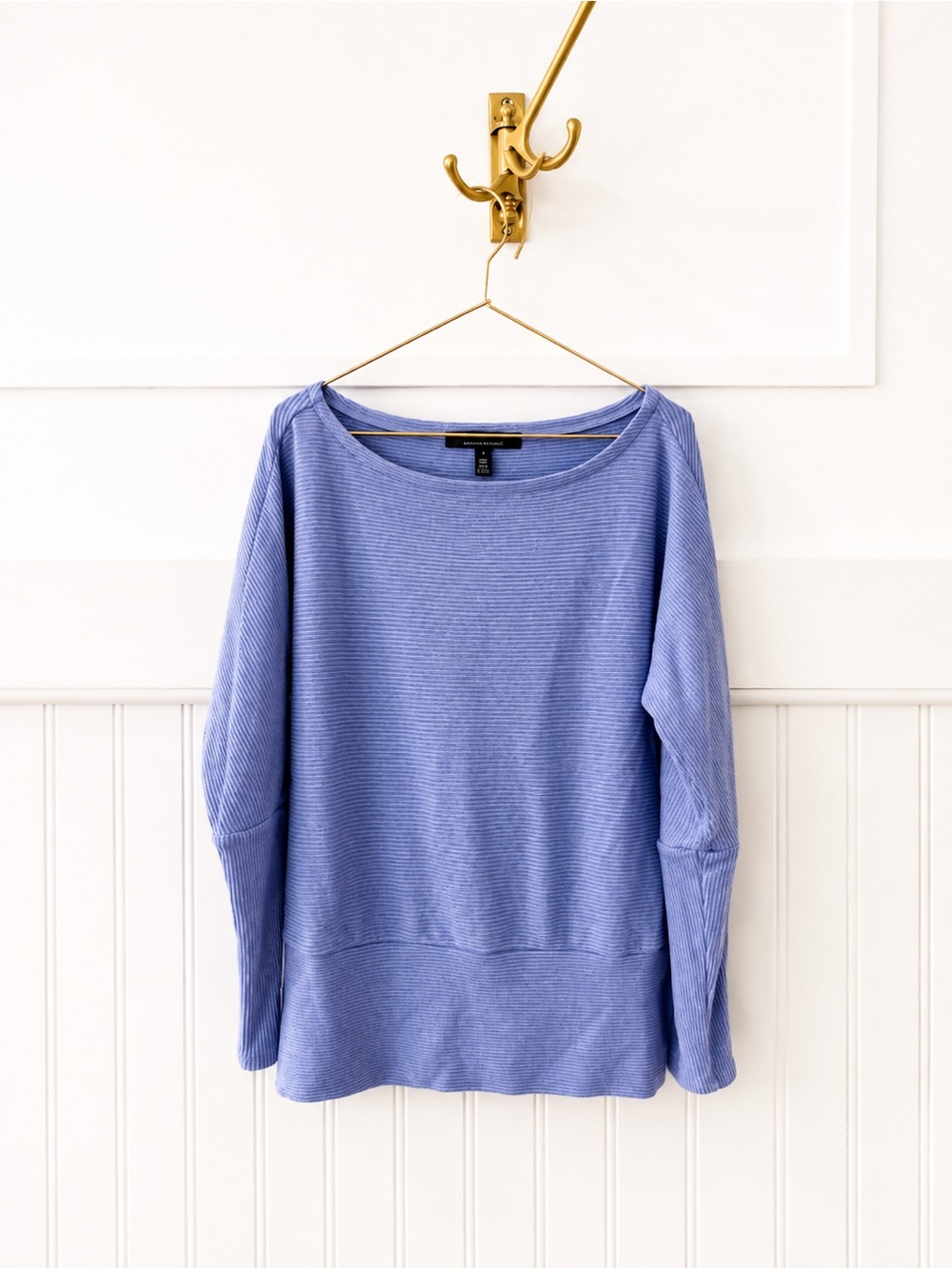 White House Black Market Light Blue/Periwinkle Ribbed Sweater